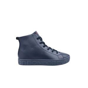 Borbonese Blue Genuine Leather Men Men's Sneaker